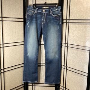 BKE jeans 30x29 1/2 dark beautiful denim! Stretch Drew bootcut